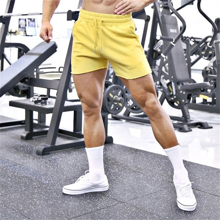 Men Gym Fitness Loose Shorts Bodybuilding Joggers Summer Quick-dry Cool Short Pants Male Sweatpants