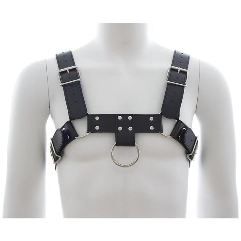 Leather Harness Suspenders Belt Adjustable Body Bondage Cage Harness Lingerie