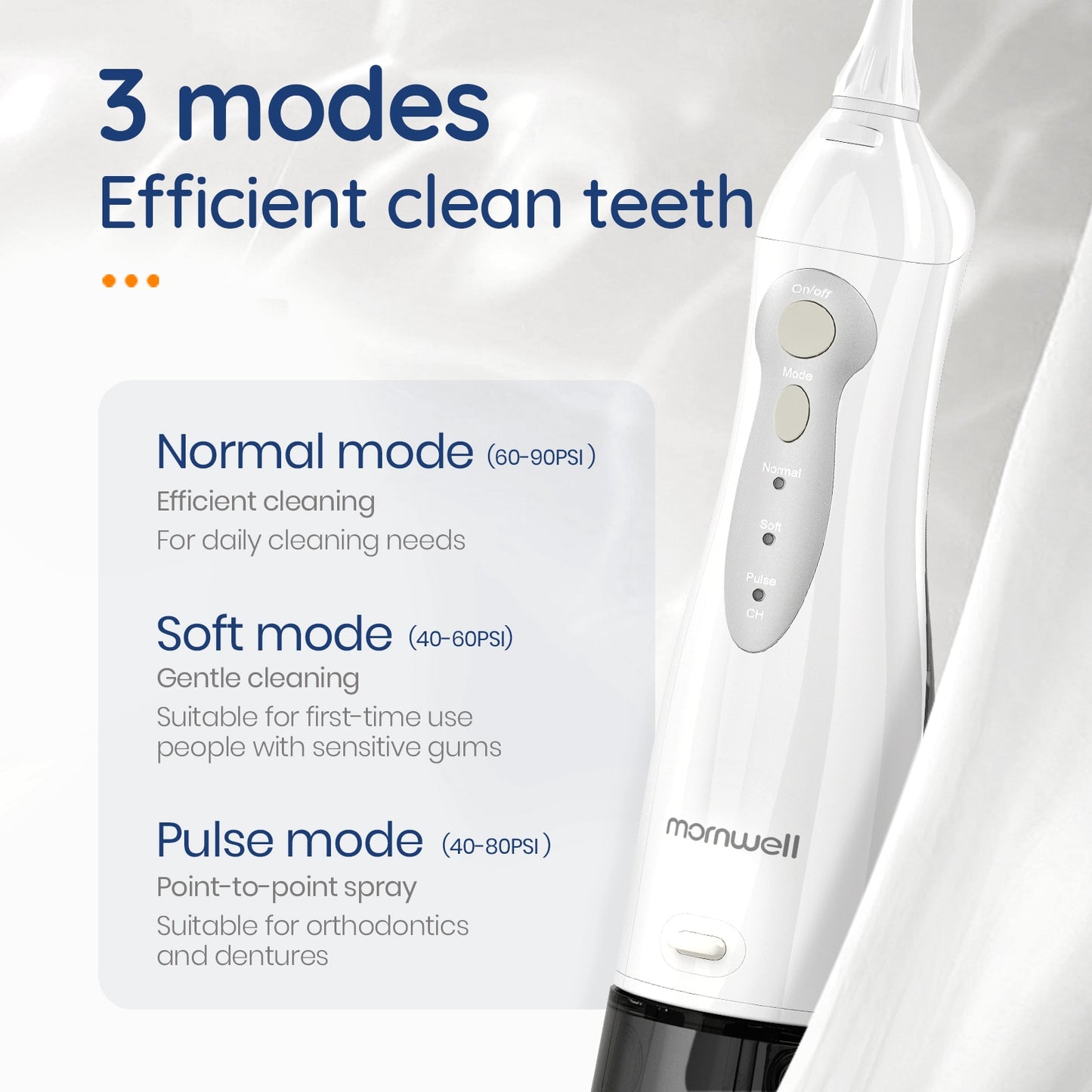 Electrical Toothbrush USB Rechargeable Water Flosser Portable Dental Water Jet 300ML Water Tank