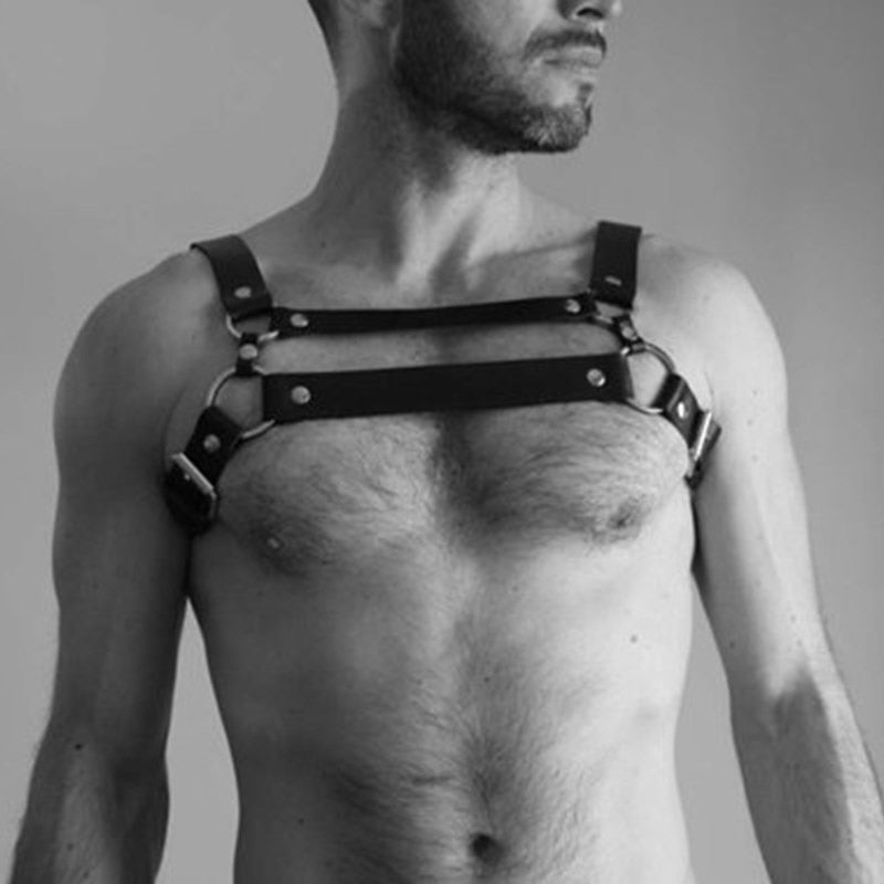 Leather Harness Suspenders Belt Adjustable Body Bondage Cage Harness Lingerie