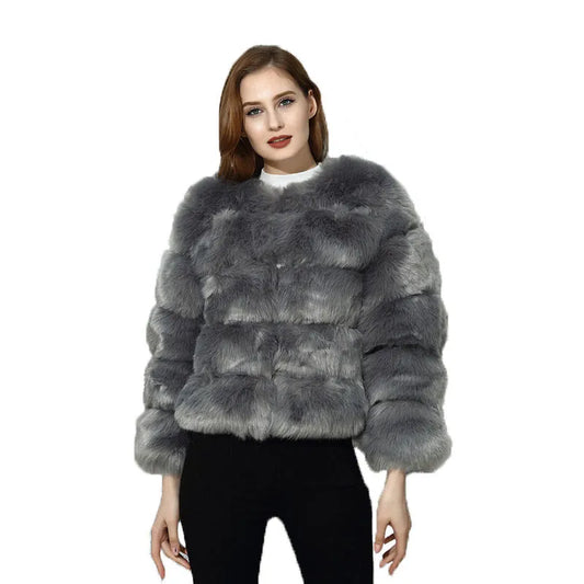 Fluffy Faux Fur Coat Winter Jacket Thick Warm Overcoat