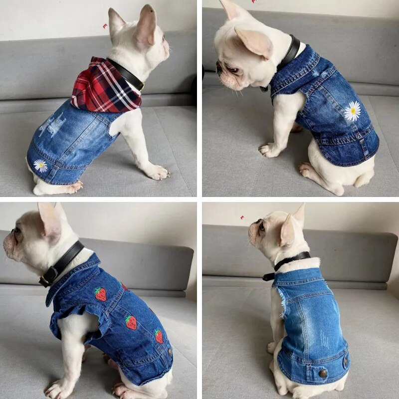 Denim Jeans Jacket Vest for Small Dogs and Cats