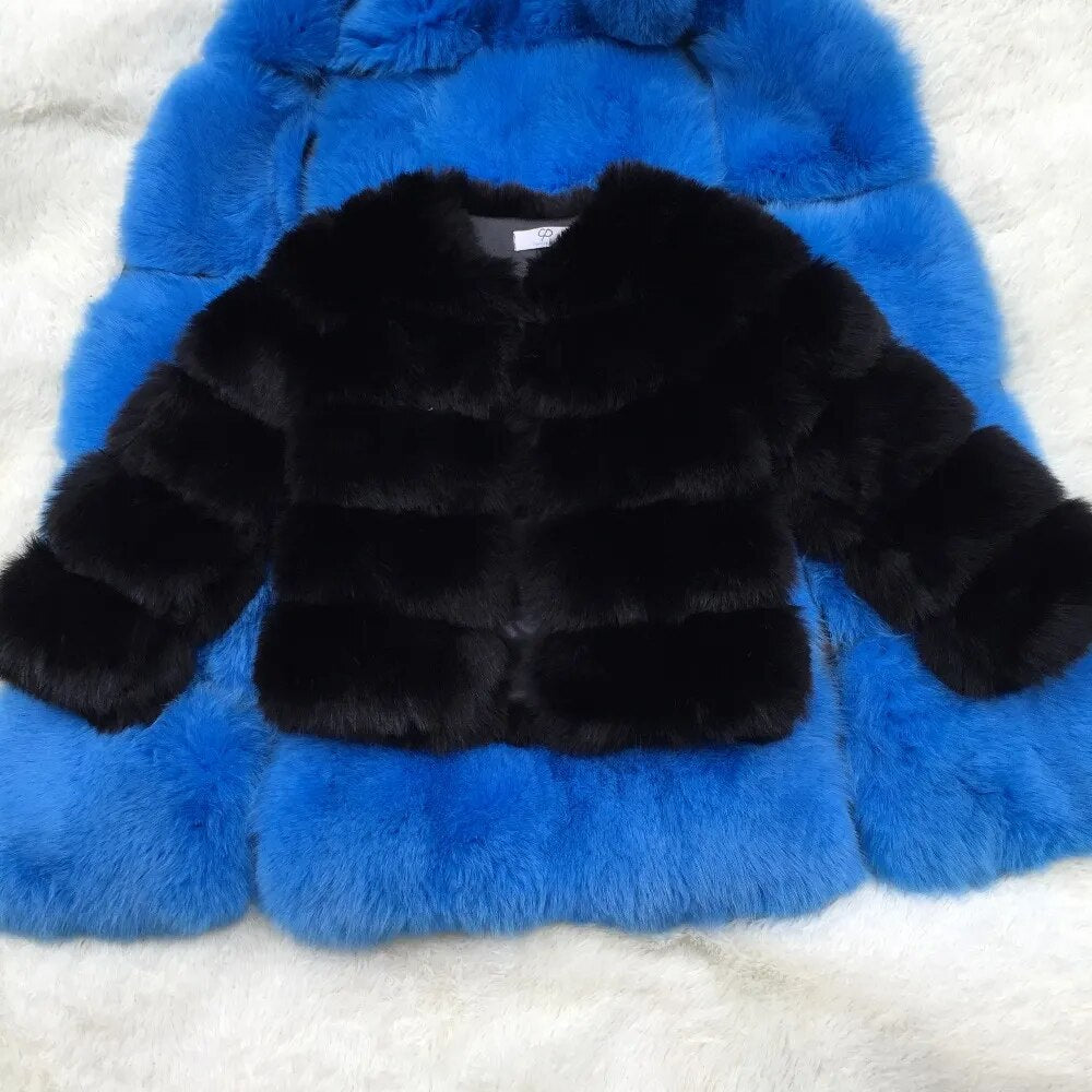 Fluffy Faux Fur Coat Winter Jacket Thick Warm Overcoat