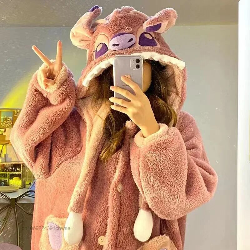 Koara Hoodie Pajamas Fleece Homewear Set Sleepwear Suit