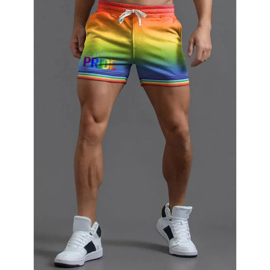 Casual Striped Pride Rainbow Shorts