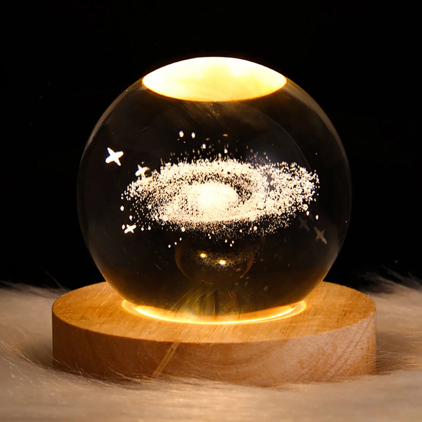 Glowing Planetary Galaxy Astronaut Crystal Ball Night Light with USB Power