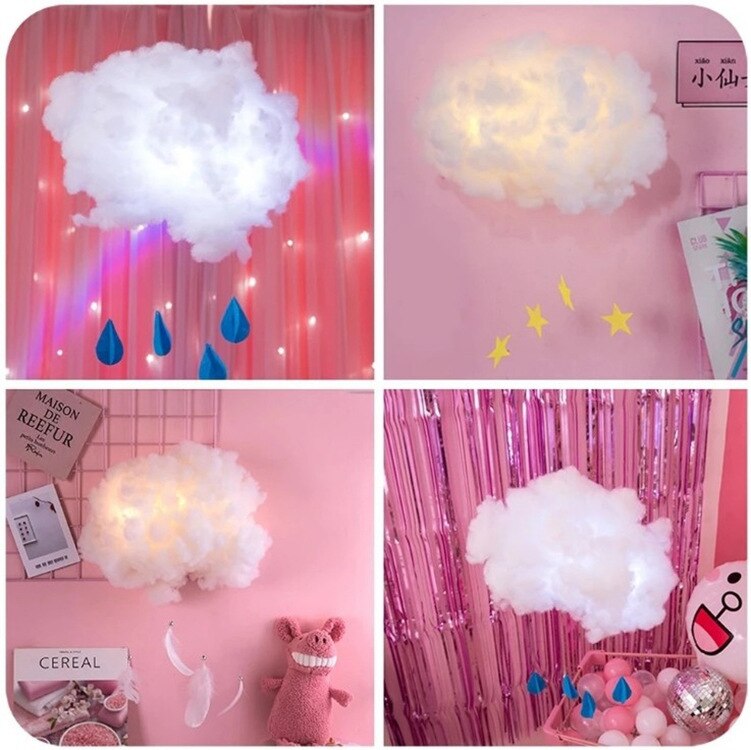 3D DIY LED Clouds Rocket Astronauts Night Light Lamp Children Kids Bedroom Decoration