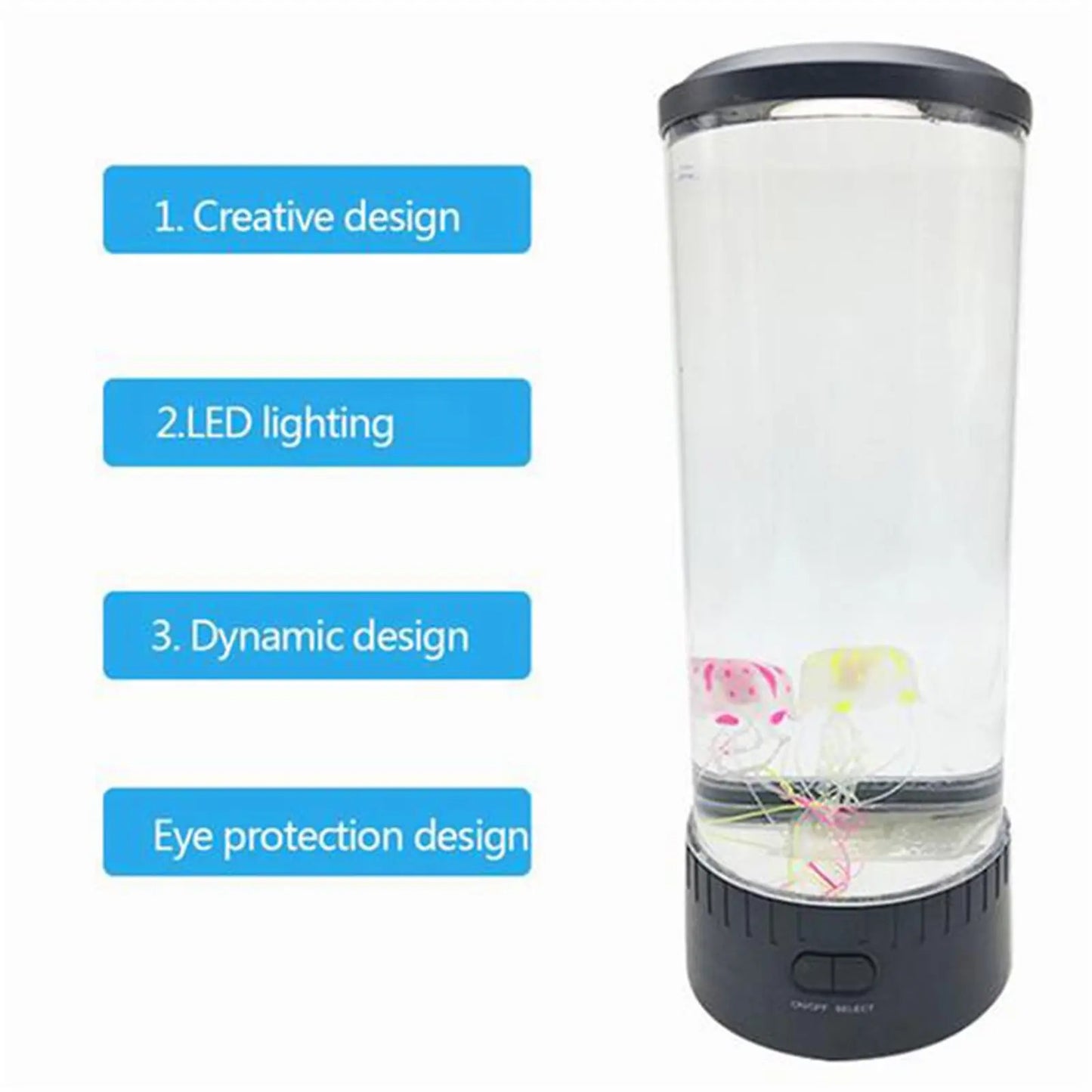 LED Floating Jellyfish Lamp Aquarium Bedside Night Light