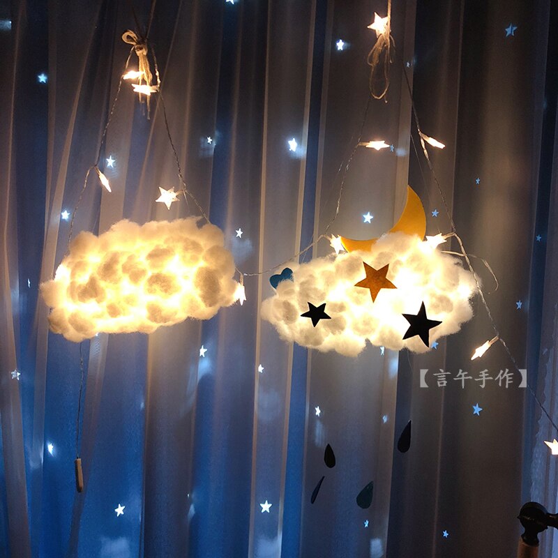 3D DIY LED Clouds Rocket Astronauts Night Light Lamp Children Kids Bedroom Decoration