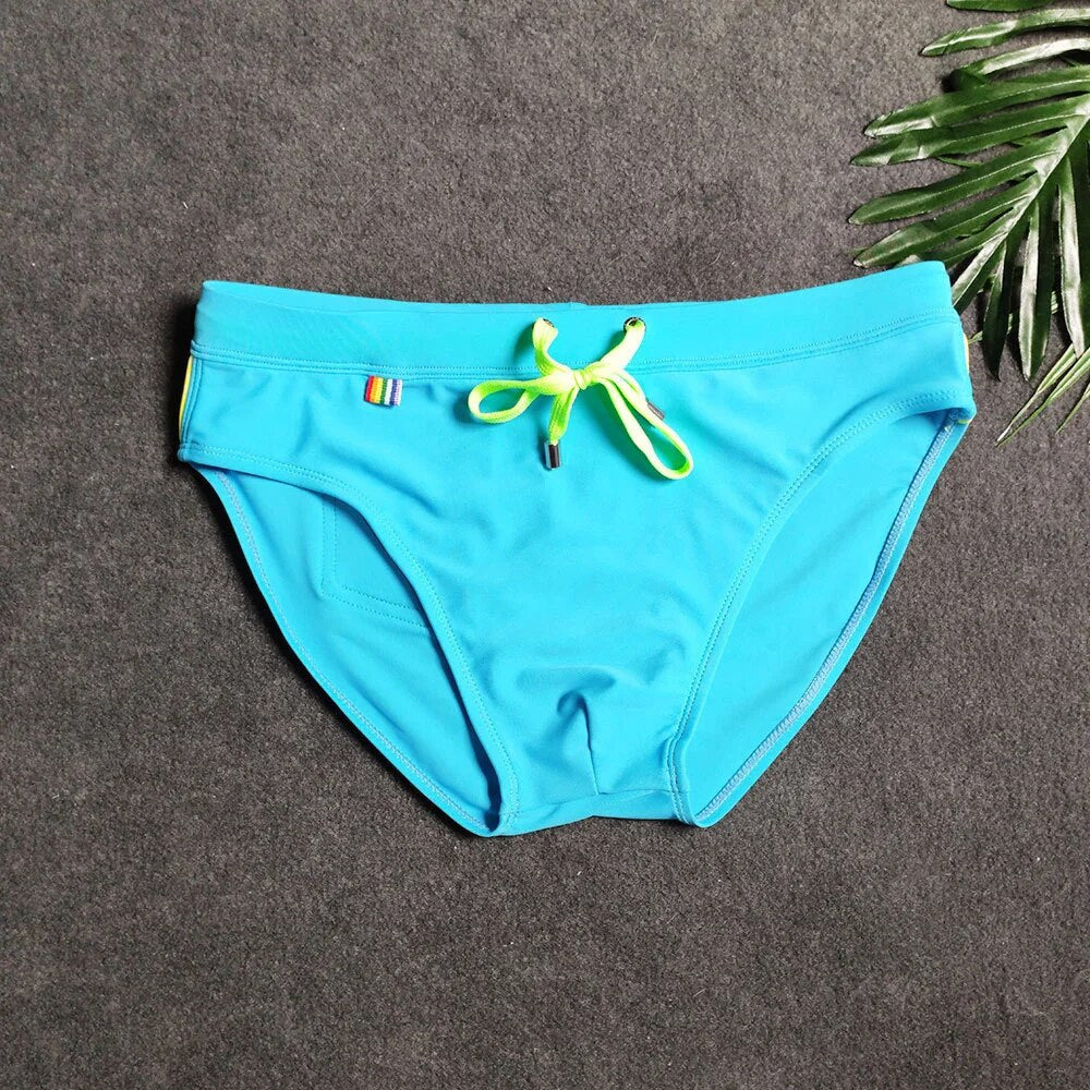 Rainbow Print Low Waist Sexy Swimwear Underwear Beachwear Shorts