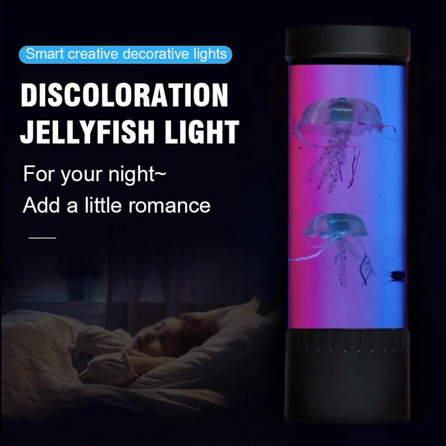 LED Floating Jellyfish Lamp Aquarium Bedside Night Light