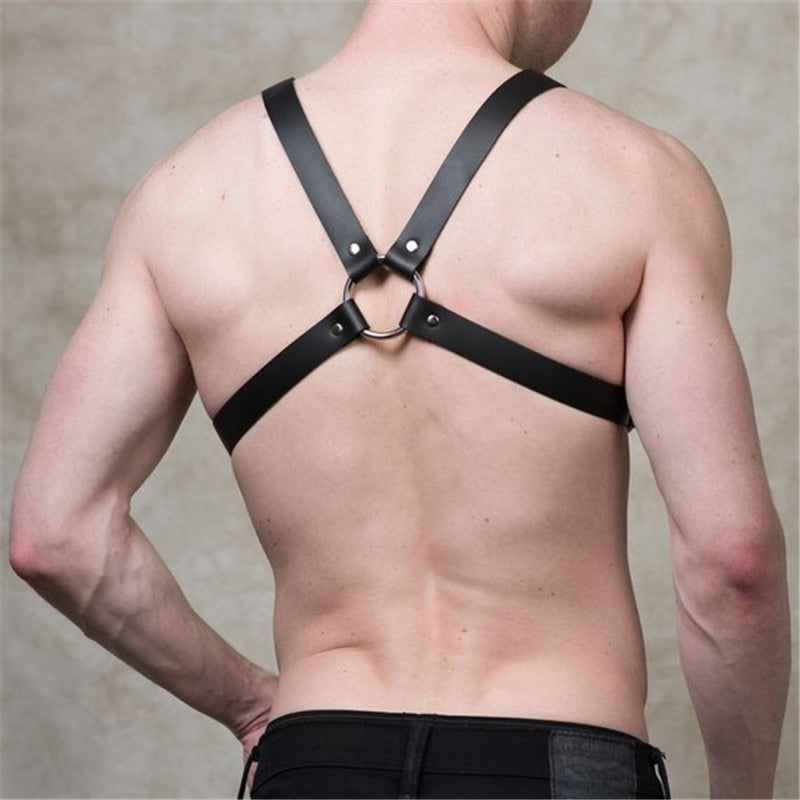 Leather Harness Suspenders Belt Adjustable Body Bondage Cage Harness Lingerie