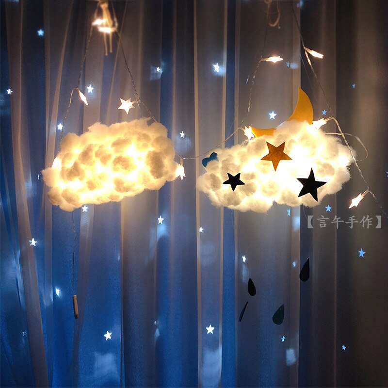 3D DIY LED Clouds Rocket Astronauts Night Light Lamp Children Kids Bedroom Decoration