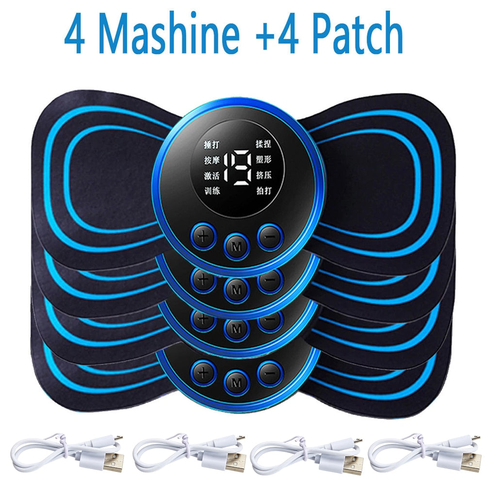 Electric Massager Cervical Neck Back Patch 8 Mode Pulse Muscle Stimulator Portable Relief Pain