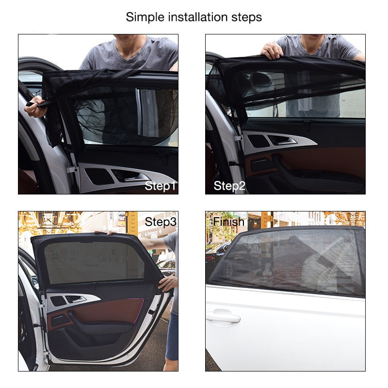 2pcs Auto UV Protector Car Sunshade Curtain Side Window Protection