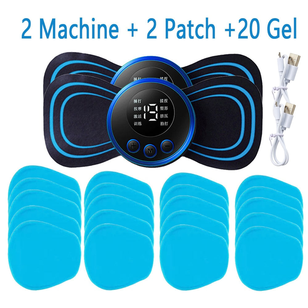 Electric Massager Cervical Neck Back Patch 8 Mode Pulse Muscle Stimulator Portable Relief Pain