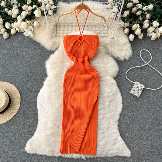 Crochet Bodycon Cut Out Dress with Split