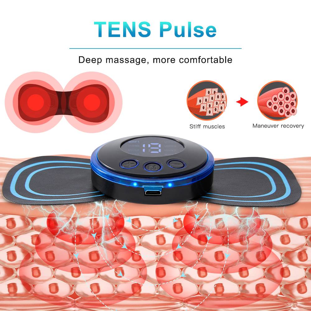 Electric Massager Cervical Neck Back Patch 8 Mode Pulse Muscle Stimulator Portable Relief Pain