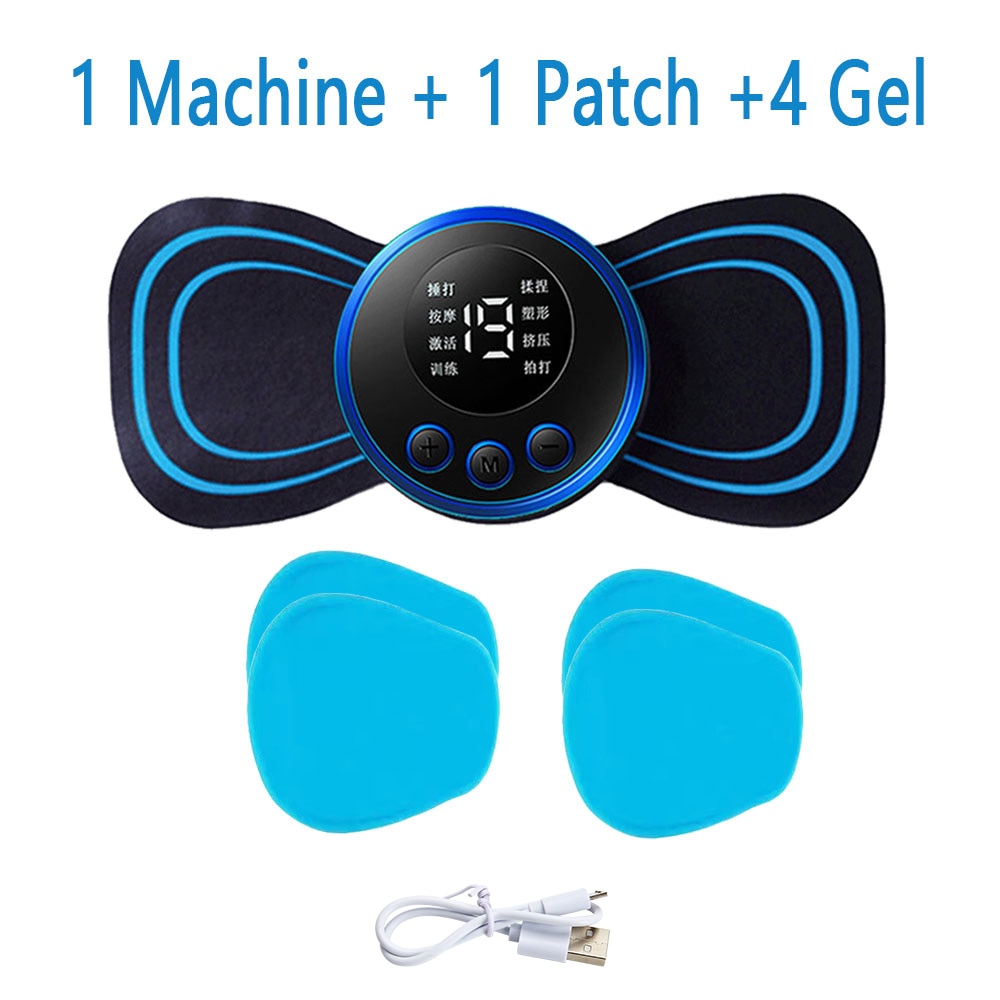 Electric Massager Cervical Neck Back Patch 8 Mode Pulse Muscle Stimulator Portable Relief Pain