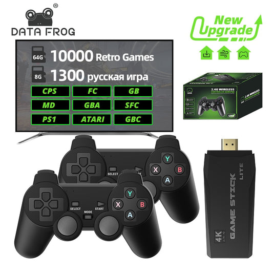 Retro Video Game Console 2.4G Wireless Console Game Stick 4k 10000 Games Portable Video Game Dendy Game Console for tv