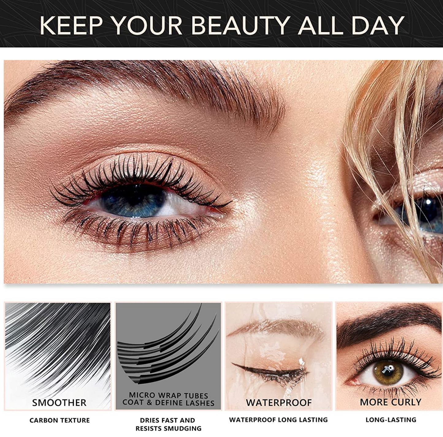 Black 4D Silk Fiber Waterproof Mascara